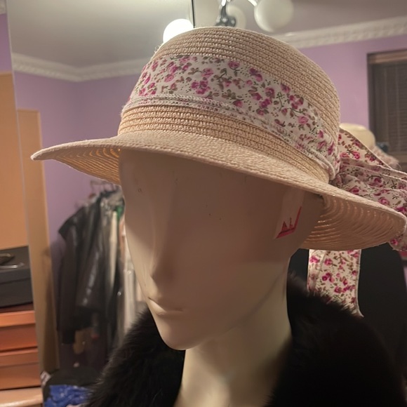 Zara raffia sun hat with flowers scarf - Picture 7 of 10